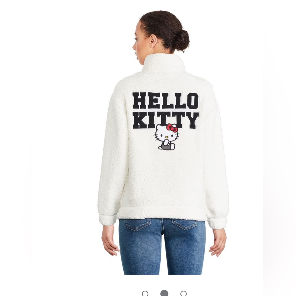 Hello Kitty White half zip pullover Sweater/ woman’s XL - Picture 2 of 13